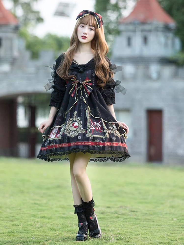[milky time] ゴスロリ ロリータ ワンピース レース ストライプ 黒 Amazon.co.jp: [milky time] ゴスロリ ロリータ ワンピース